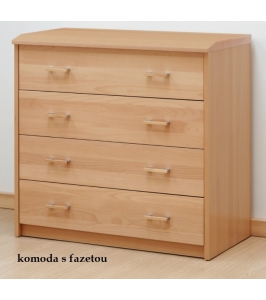 Masívna komoda - hrana  rádiusová/s fazetou (dub cink)