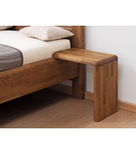 Masívny dubový nočný stolík Adriana/Viola v tvare L (dub cink)