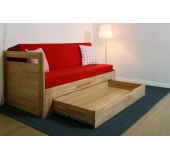 Rozkladacia dubová posteľ Tandem Plus (dub cink)