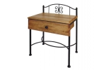IRON-ART Nočný stolík ELBA s drevenou zásuvkou