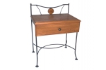 IRON-ART Nočný stolík Stromboli s drevenou zásuvkou